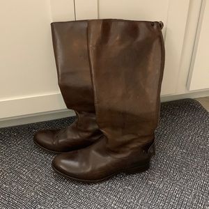 Frye dark brown riding boots. size 9